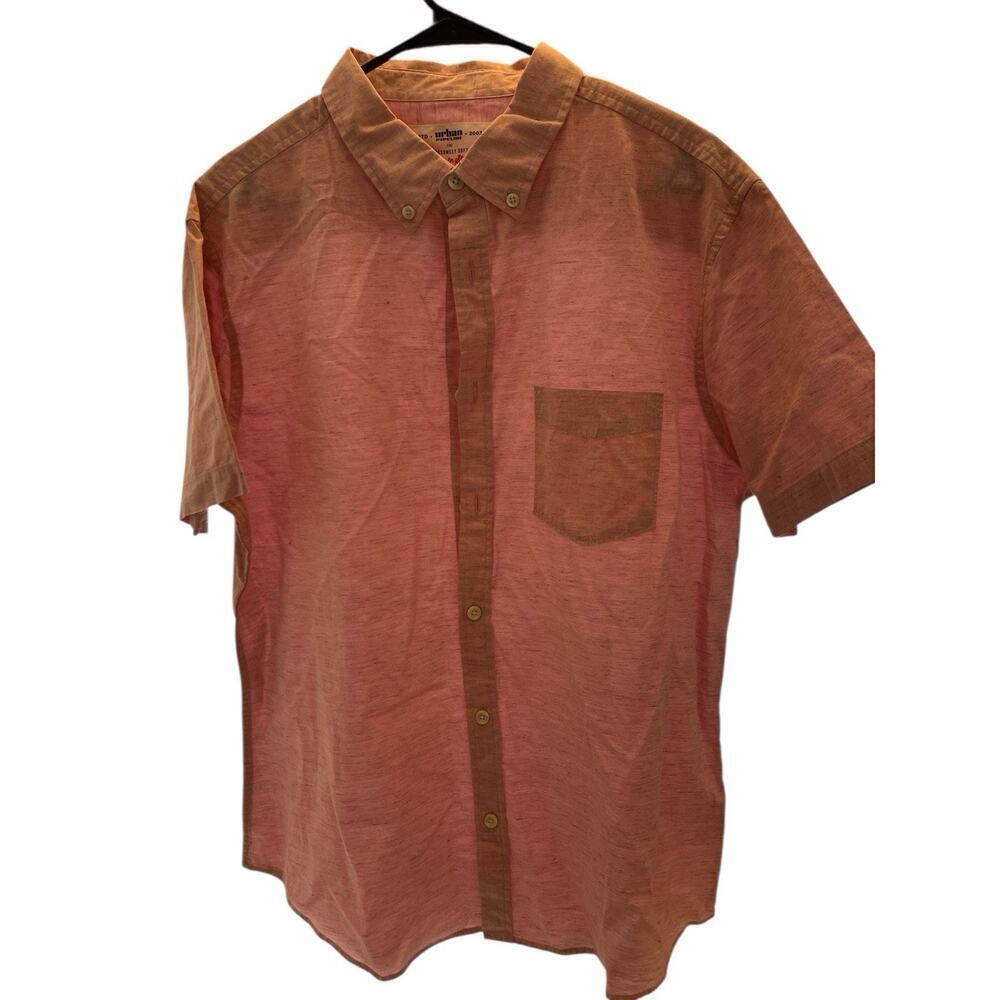 URBAN PIPELINE THE AWESOMELY SOFT SIZE XL BUTTON DOWN SHORT SLEEVES PINK SHIRT